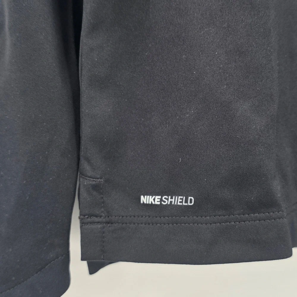NIKE SHIELD SOCCER 1/4 ZIP YOUTH BOYS LARGE BLACK WHITE PERFORMANCE MOCK NEW!!